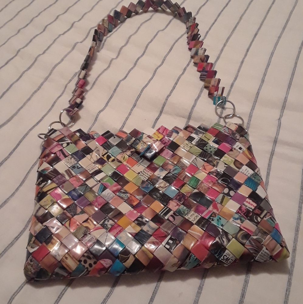 Recycled Magazine & Candy Wrapper Bag